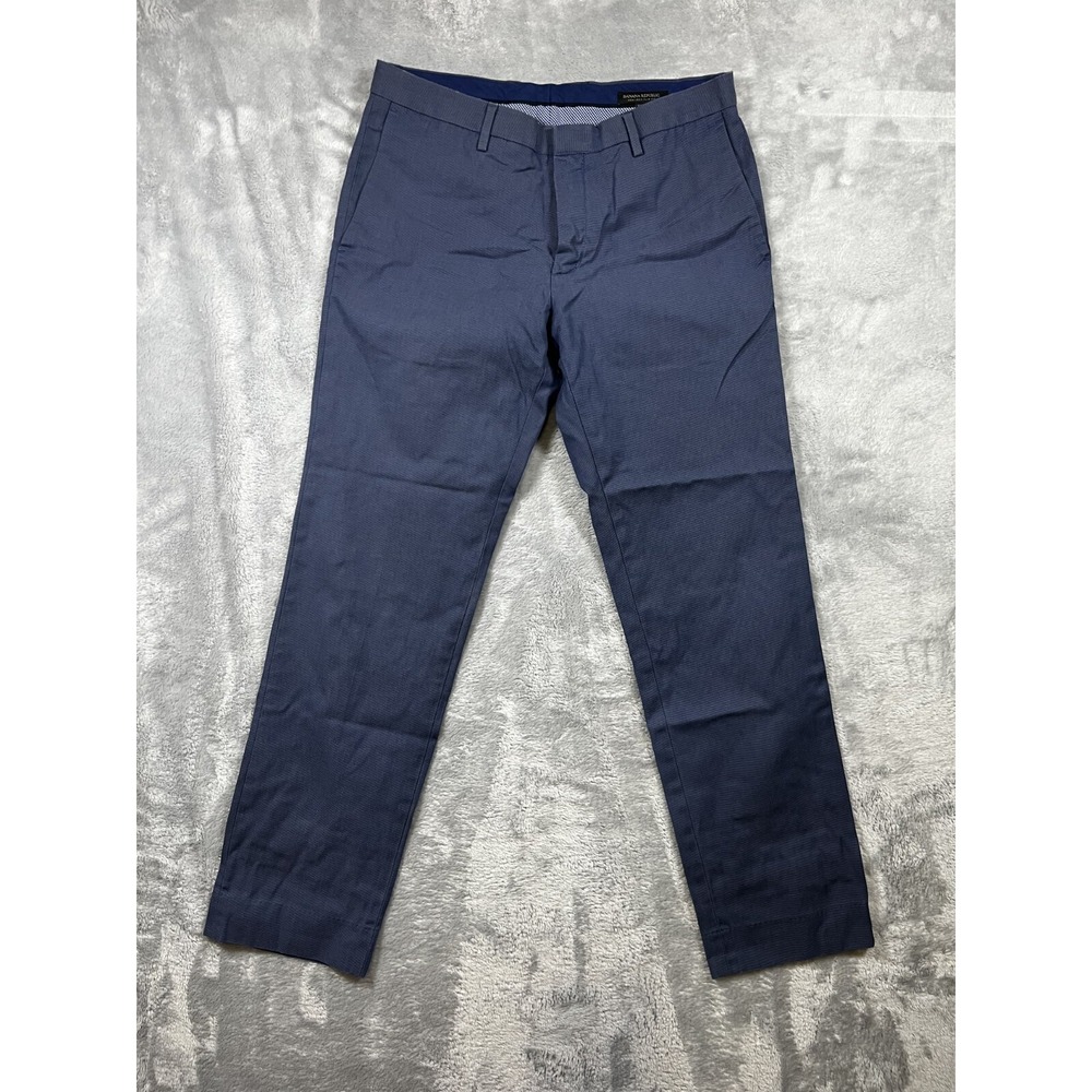 Banana Republic Dress Pants Men's 32x32 Modern Slim Fit Chinos Non Iron Blue